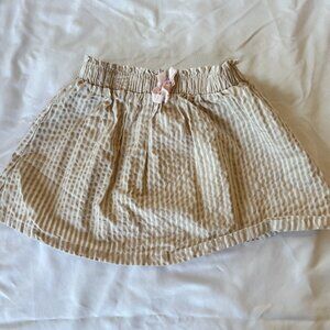 Wonder Nation Tan White Checkered Baby Mini Skirt Size 2T Elastic Tie